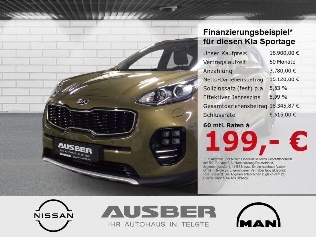 (a2e) alchemygrün met. Gebraucht 2017 Kia Sportage GT-Line SUV | 18.900 € (Fairer Preis) - Bild 1/4