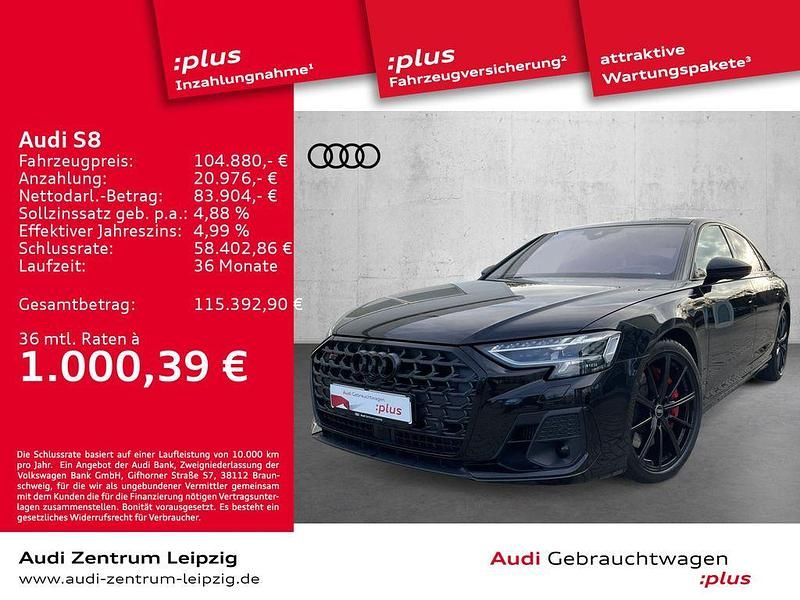Schwarz Gebraucht 2023 Audi S8 Ambiente Limousine | 102.345 € (Teuer) - Bild 1/3