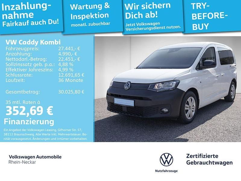 Candyweiß Gebraucht 2021 VW Caddy Van / Kleinbus | 27.441 € (Guter Preis) - Bild 1/3