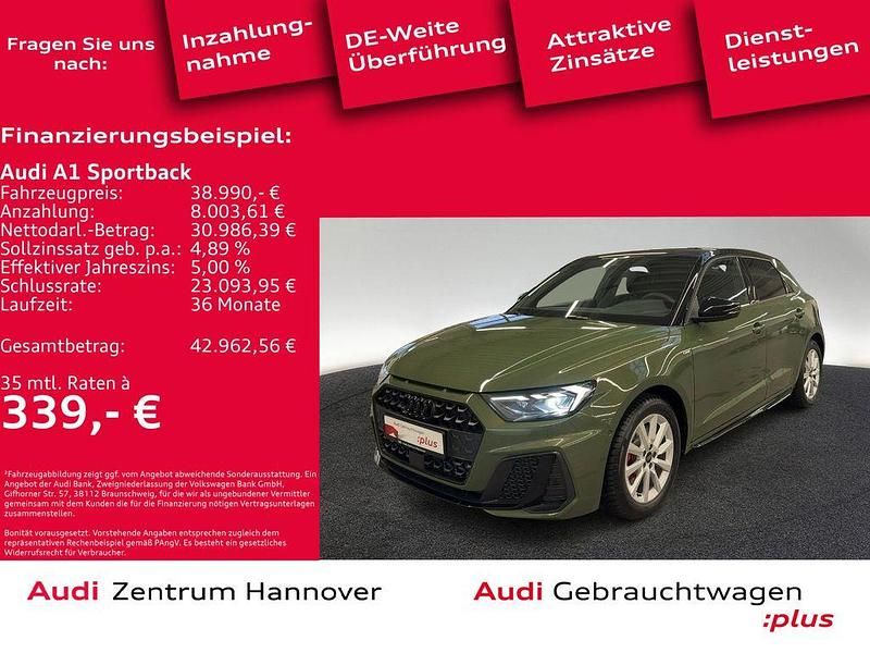 Distriktgrün metallic Gebraucht 2025 Audi A1 Sportback S-Line Kleinwagen | 38.990 € - Bild 1/4