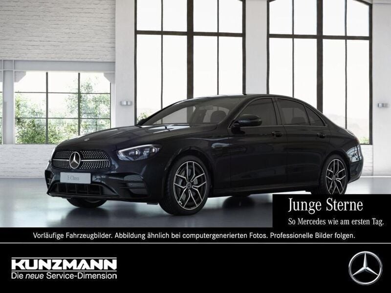 Obsidianschwarz metallic Gebraucht 2021 Mercedes E200 AMG Limousine | 38.370 € (Fairer Preis) - Bild 1/4