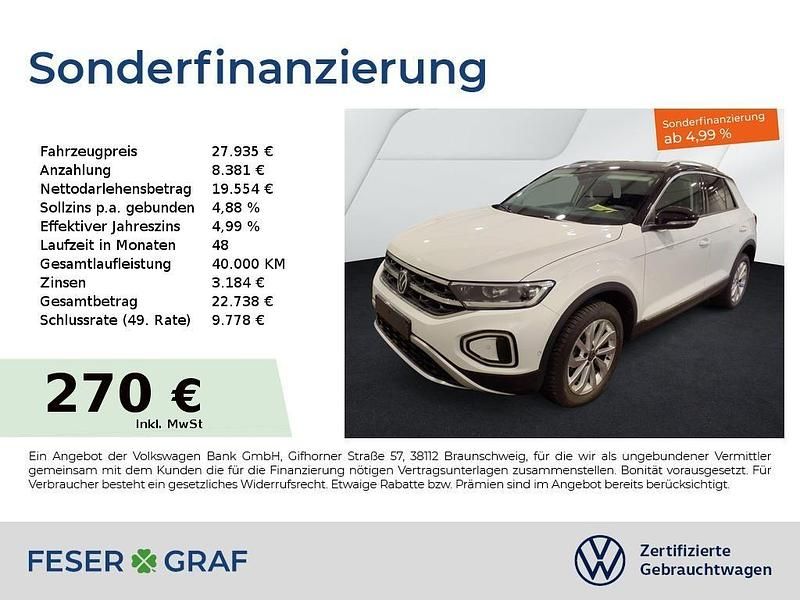 Weiss Gebraucht 2024 VW T-Roc Style SUV | 27.935 € (Guter Preis) - Bild 1/1