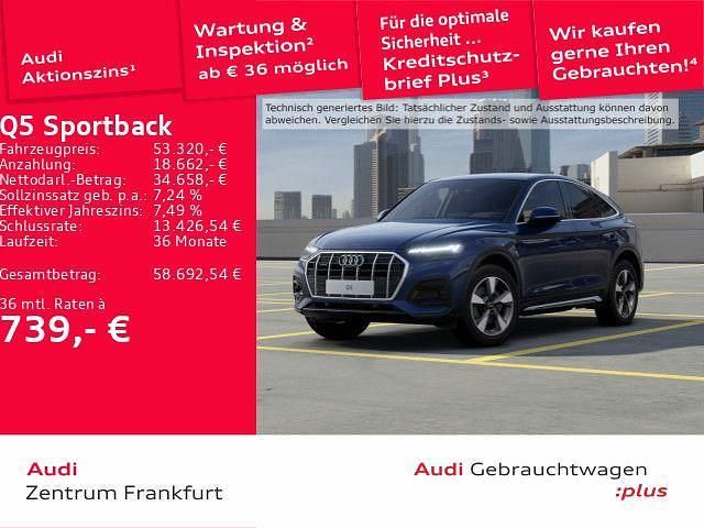 Blau Gebraucht 2025 Audi Q5 Sportback Advanced SUV | 53.320 € (Teuer) - Bild 1/3
