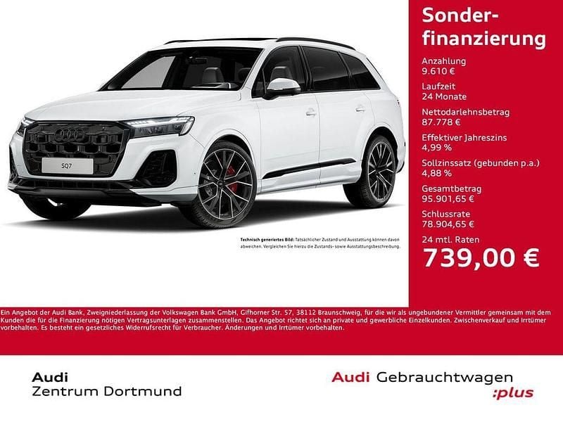 Gletscherweiß metallic Gebraucht 2025 Audi SQ7 Ambiente SUV | 97.388 € (Guter Preis) - Bild 1/4