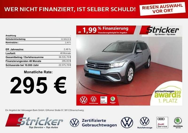 Pyritsilber metallic Gebraucht 2024 VW Tiguan Allspace Life SUV | 32.989 € (Superpreis) - Bild 1/4