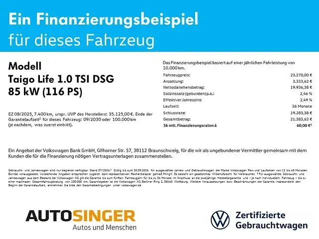 Gebraucht VW Taigo Life 116 PS (85 kW) 2025 Blau SUV