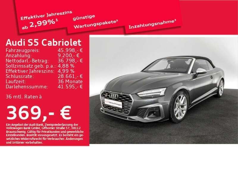 Daytonagrau perleffekt Gebraucht 2021 Audi S5 Cabriolet Ambiente Cabrio | 47.446 € (Superpreis) - Bild 1/2