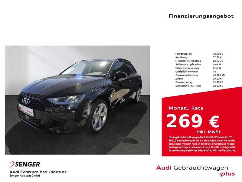 Mythosschwarz metallic Gebraucht 2024 Audi A3 Advanced Plus Limousine | 35.980 € (Teuer) - Bild 1/4