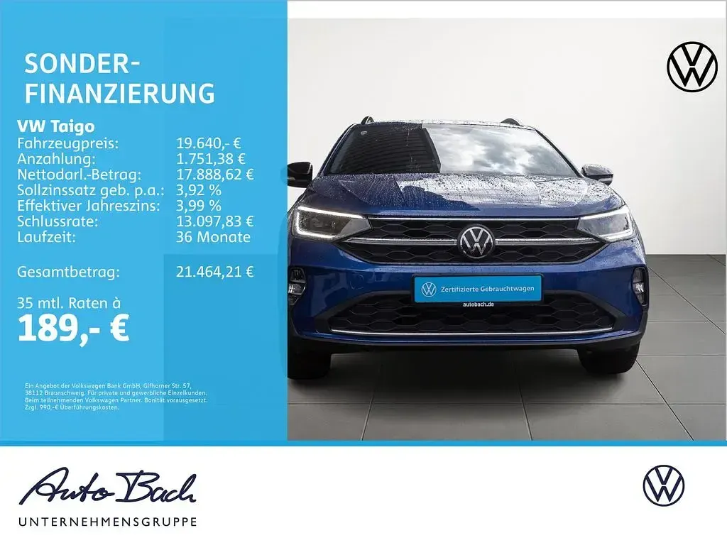 Gebraucht VW Taigo Pro 110 PS (80 kW) 2023 Blau SUV