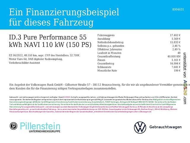 Gebraucht VW ID.3 Pure 110 kW (150 PS) 2022 Weiß Kleinwagen