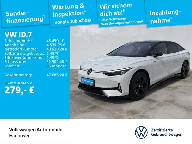 Gletscherweiß metallic Gebraucht 2024 VW ID.7 GTX Limousine | 45.450 € (Fairer Preis) - Bild 1/3