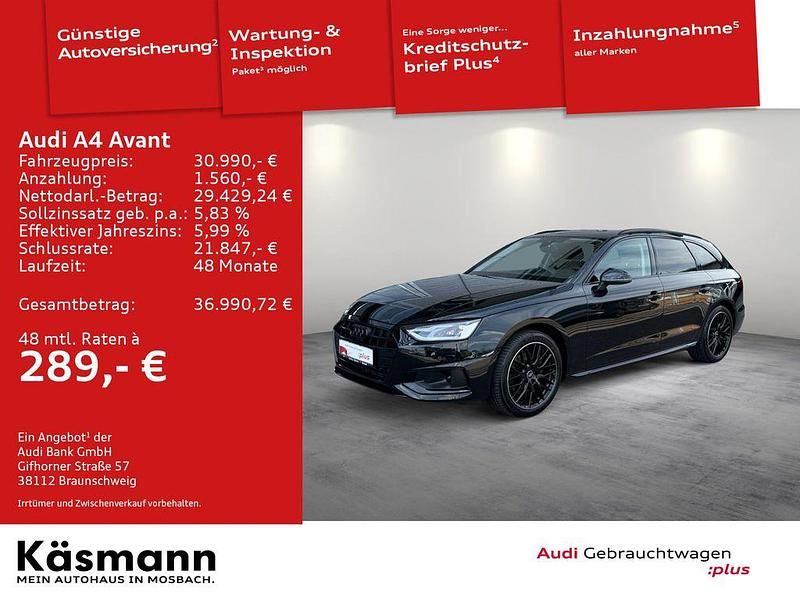 Mythosschwarz metallic (metallic) Gebraucht 2024 Audi A4 Advanced Plus Kombi | 30.990 € (Guter Preis) - Bild 1/3