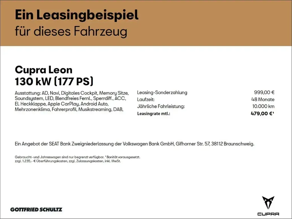 Neu Cupra Leon VZ 177 PS (130 kW) 2026 Schwarz Kombi