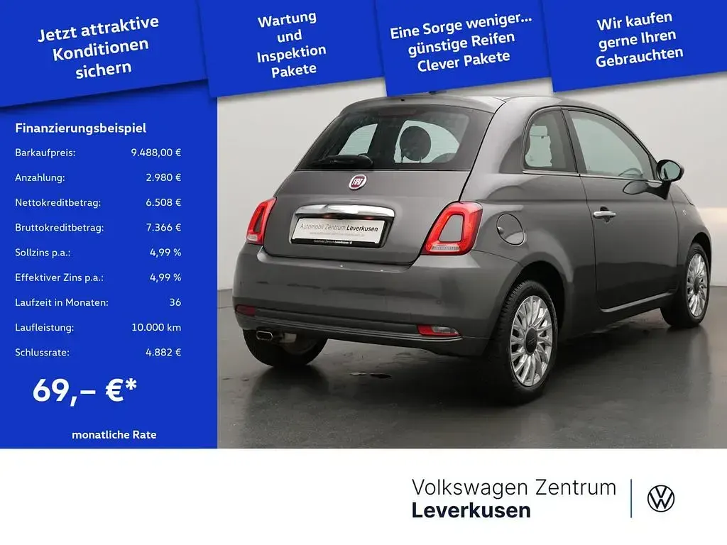 Gebraucht Fiat 500 Lounge 69 PS (50 kW) 2019 Schwarz Limousine
