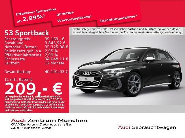 Mythosschwarz metallic Gebraucht 2024 Audi S3 Basis Limousine | 39.169 € (Guter Preis) - Bild 1/2