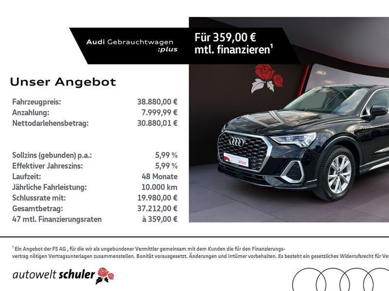 Mythosschwarz metallic Gebraucht 2024 Audi Q3 Sportback S-Line SUV | 35.600 € (Guter Preis) - Bild 1/4