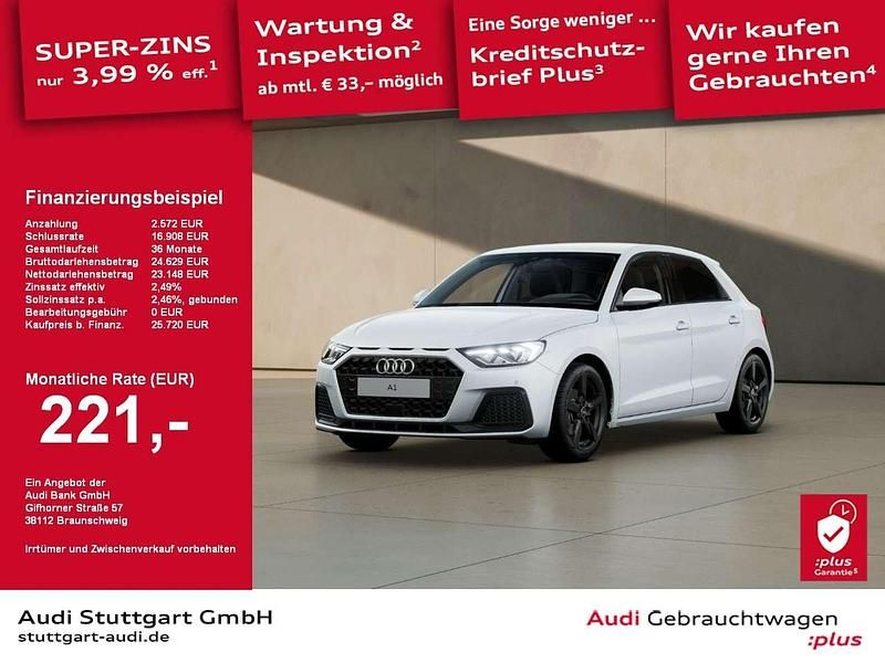 Gletscherweiß metallic Gebraucht 2024 Audi A1 Sportback Advanced Plus Kleinwagen | 25.720 € (Fairer Preis) - Bild 1/2