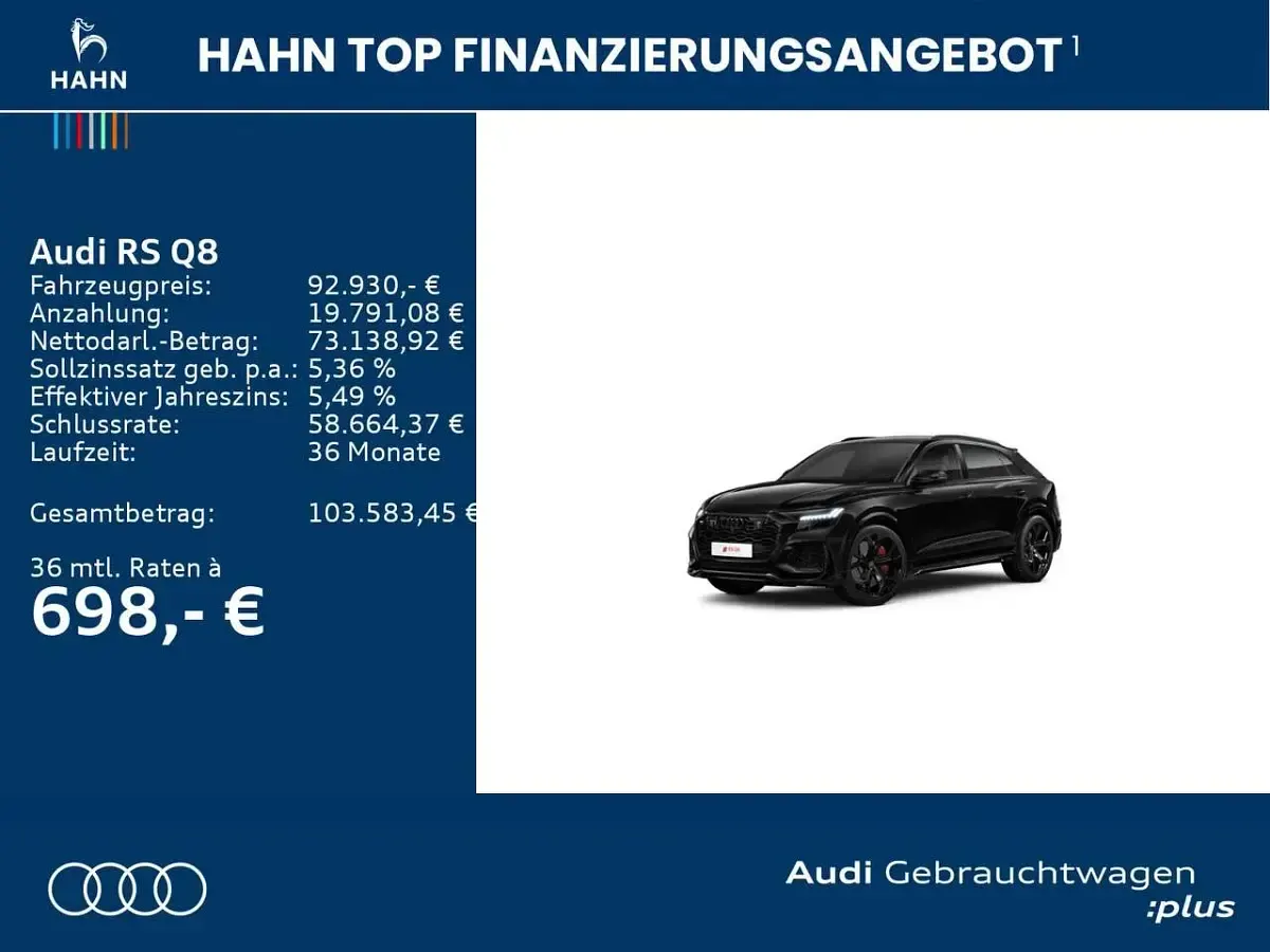 Gebraucht Audi RS Q8 Advanced 600 PS (441 kW) 2023 Mythosschwarz metallic SUV