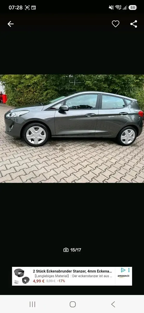 Gebraucht Ford Fiesta 95 PS (69 kW) 2019 Grau Kleinwagen