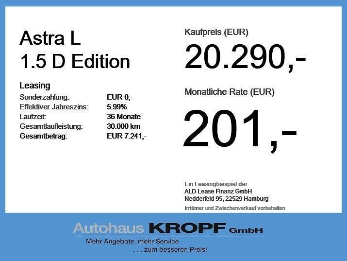 Gebraucht Opel Astra Edition 131 PS (96 kW) 2024 Lackierung peperoncino red/typ Limousine