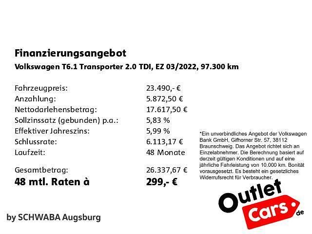 Gebraucht VW Transporter 110 PS (80 kW) 2022 Weiß Van