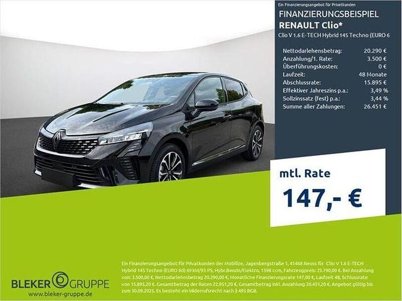 Blackpearl schwarz Gebraucht 2025 Renault Clio V Techno Kleinwagen | 23.390 € (Fairer Preis) - Bild 1/3
