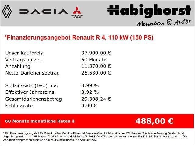 Neu Renault R4 Iconic 110 kW (150 PS) 2026 Metallic Kombi