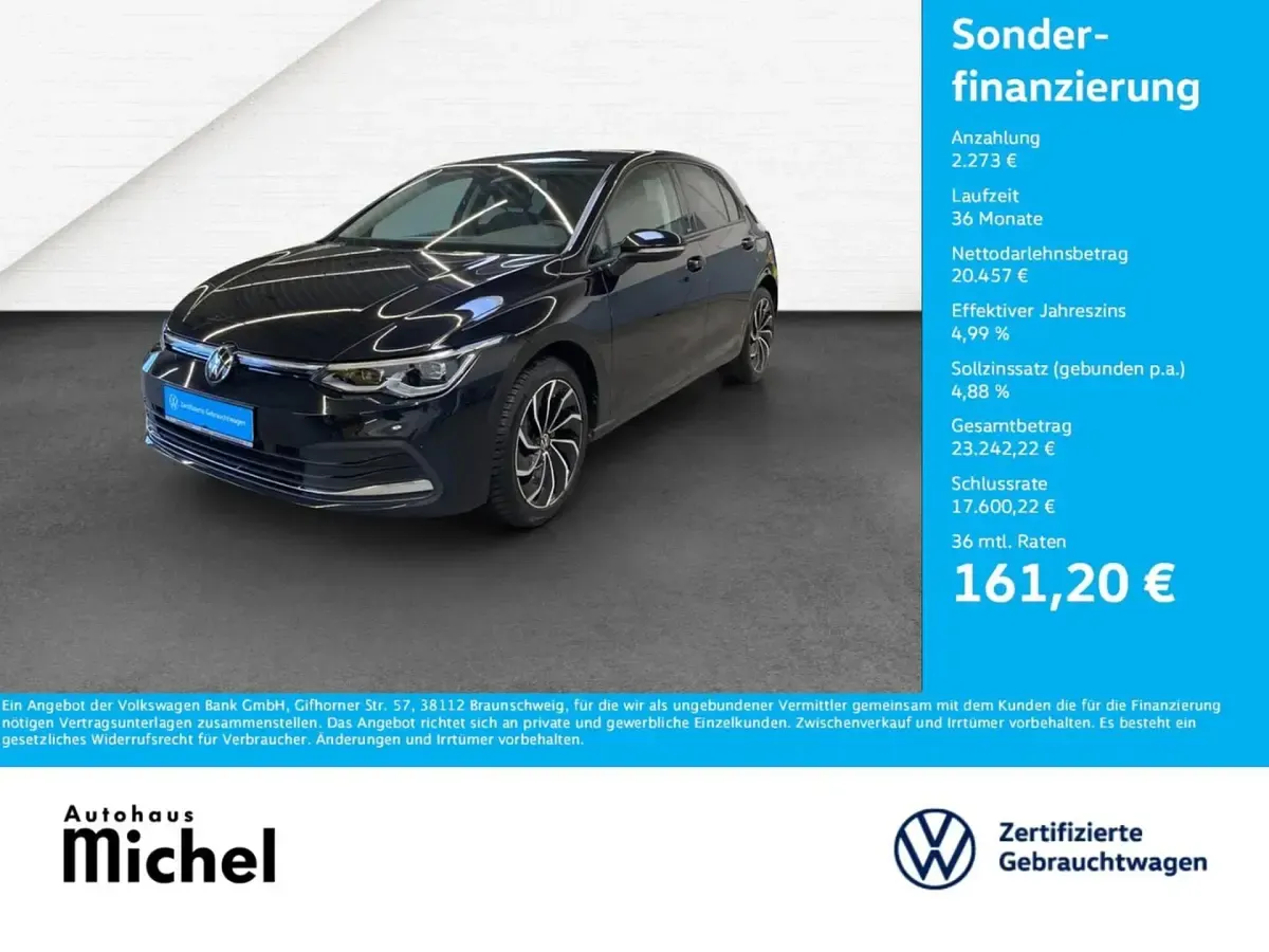 Gebraucht VW Golf VIII Move 131 PS (96 kW) 2023 Schwarz Limousine