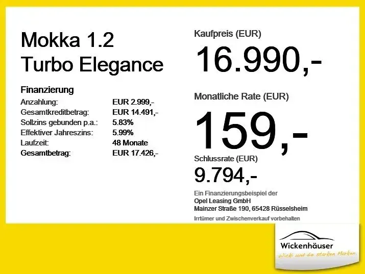 Gebraucht Opel Mokka Elegance 131 PS (96 kW) 2024 Weiss banquise (metallic) SUV
