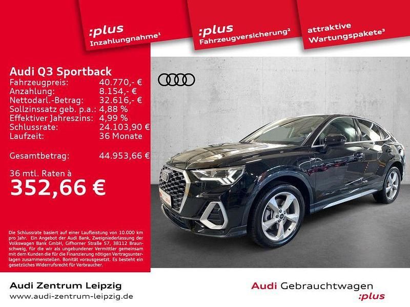 Schwarz Gebraucht 2024 Audi Q3 Sportback S-Line SUV | 38.880 € (Fairer Preis) - Bild 1/3