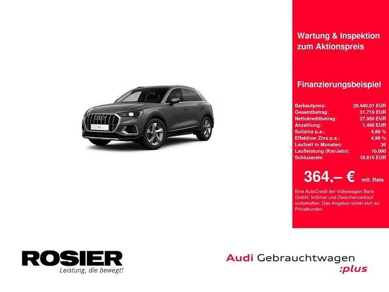 Gebraucht Audi Q3 Advanced Plus 150 PS (110 kW) 2023 Grau / chronosgrau (metallic) SUV