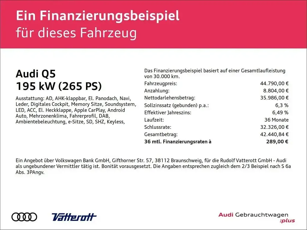 Gebraucht Audi Q5 S-Line 265 PS (194 kW) 2023 Schwarz SUV