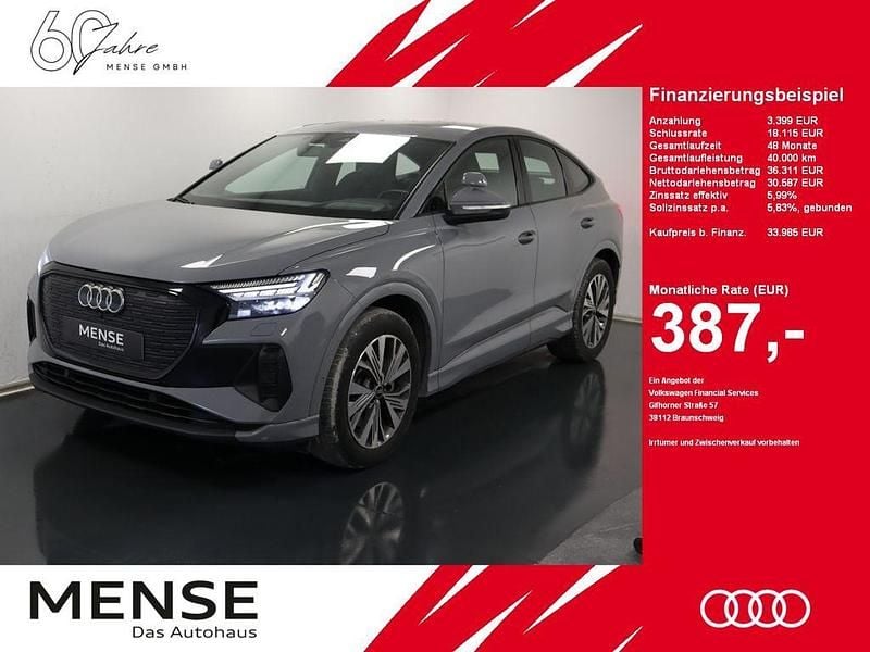 Kieselgrau Gebraucht 2023 Audi Q4 Sportback e-tron Basis SUV | 33.985 € (Teuer) - Bild 1/4