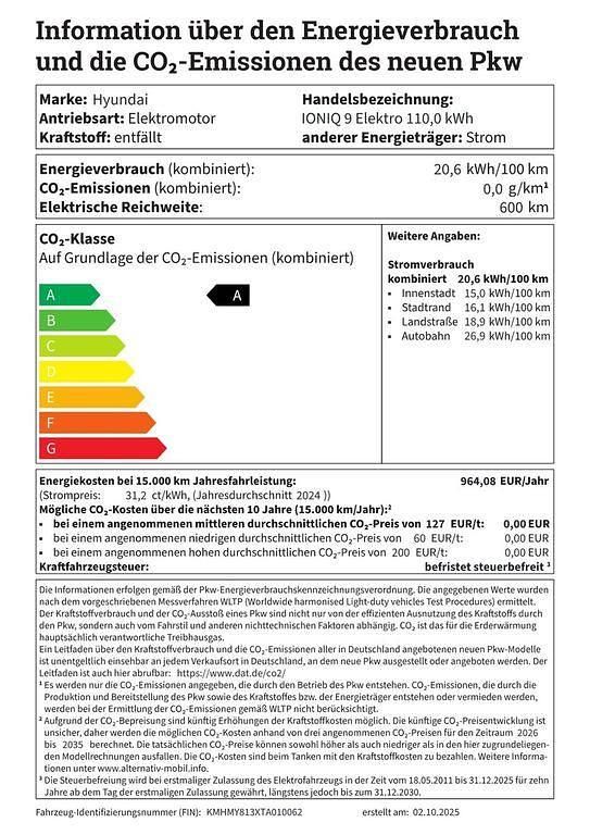 Neu Hyundai Ioniq 9 225 kW (307 PS) 2025 Nocturne grey SUV