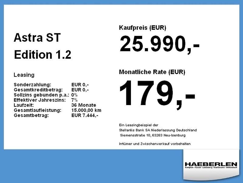 Neu Opel Astra Edition 131 PS (96 kW) 2025 Karbon schwarz Kombi