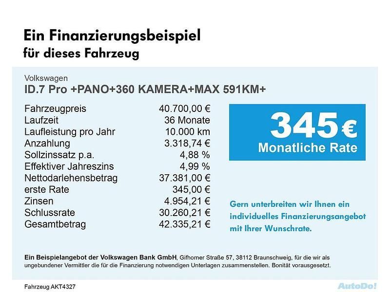 Gebraucht VW ID.7 Pro 210 kW (286 PS) 2023 Grenadillschwarz, metallic Kleinwagen