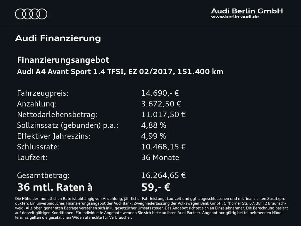 Gebraucht Audi A4 Sport 150 PS (110 kW) 2017 Blau Kombi