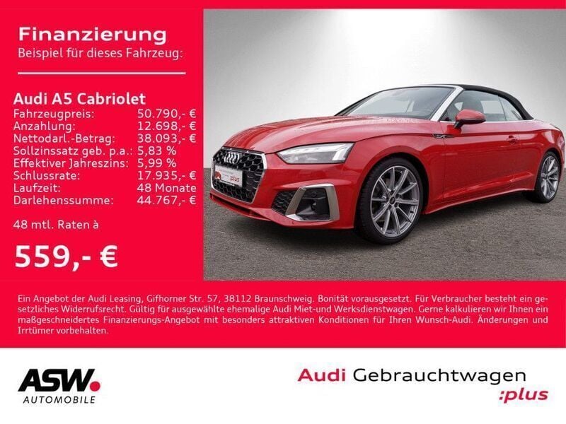 Progressivrot metallic Gebraucht 2024 Audi A5 S-Line Coupé | 50.790 € (Superpreis) - Bild 1/4