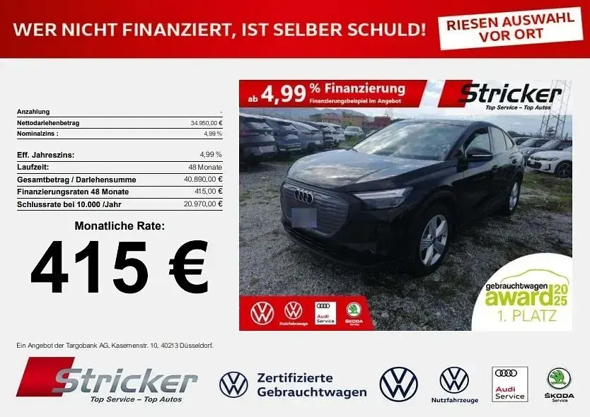 Gebraucht Audi Q4 Sportback e-tron Sport 210 kW (286 PS) 2024 Schwarz SUV