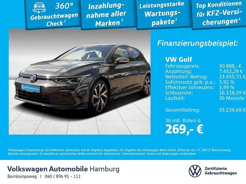B0 delfingrau metallic Gebraucht 2022 VW Golf VIII R-line Limousine | 30.888 € (Fairer Preis) - Bild 1/3