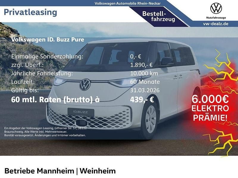 Neu VW ID. Buzz Pure 125 kW (170 PS) 2025 Silber Van / Kleinbus