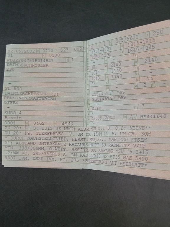 Gebraucht Mercedes SL500 306 PS (225 kW) 2002 Silber Cabrio