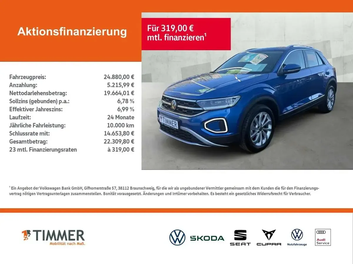 Gebraucht VW T-Roc Style 150 PS (110 kW) 2022 Blau SUV