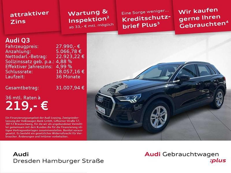 Mythosschwarz metallic Gebraucht 2022 Audi Q3 Ambiente SUV | 27.990 € (Superpreis) - Bild 1/3