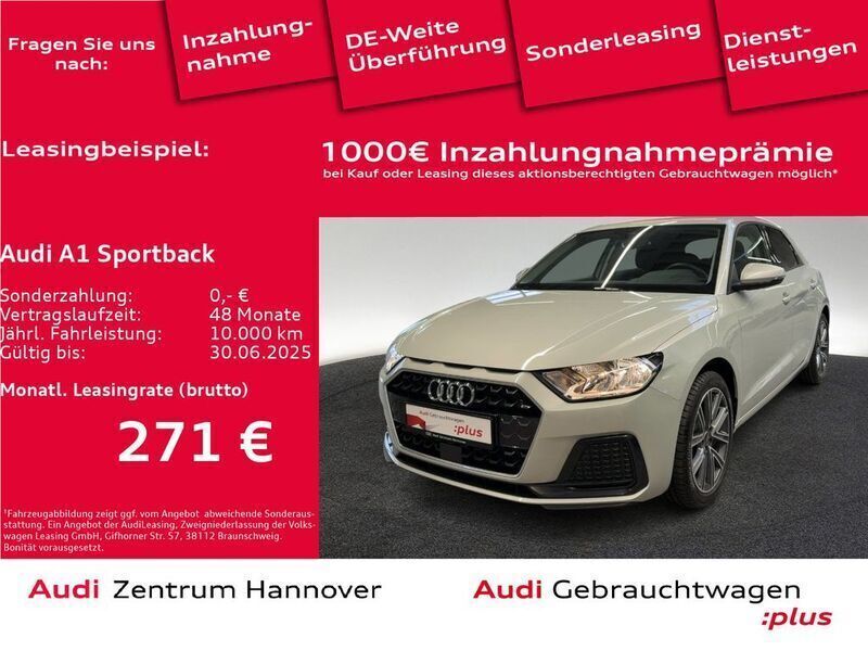 N8 tausilber metallic (metallic) Gebraucht 2024 Audi A1 Sportback Advanced Plus Kleinwagen | 22.950 € (Fairer Preis) - Bild 1/4