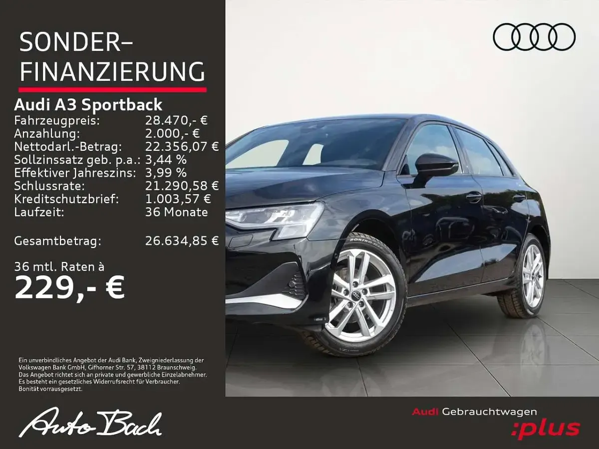 Gebraucht Audi A3 Advanced Plus 150 PS (110 kW) 2025 Mythosschwarz metallic Limousine