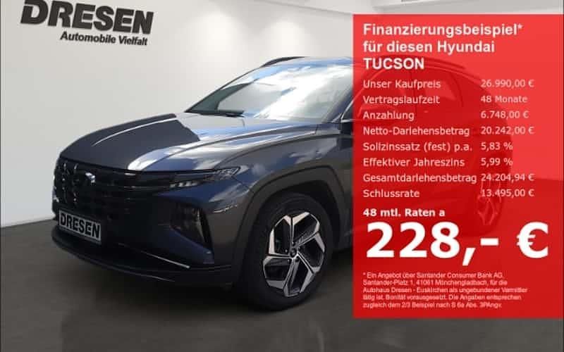 Grau Gebraucht 2021 Hyundai Tucson SUV | 26.990 € (Fairer Preis) - Bild 1/4