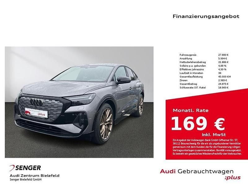 Taifungrau metallic Gebraucht 2022 Audi Q4 Sportback e-tron Ambiente SUV | 27.880 € (Fairer Preis) - Bild 1/4