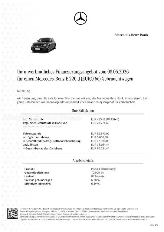 Używany Mercedes E220 Advanced 197 KM (144 kW) 2025 Czarny Sedan/Limuzyna