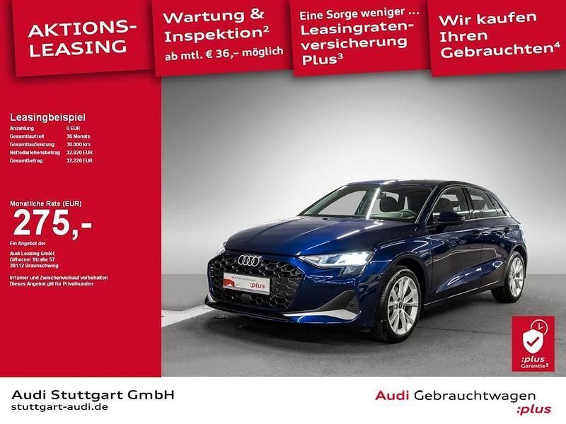 Navarrablau metallic Gebraucht 2024 Audi A3 Sportback Advanced Plus Limousine | 32.920 € (Guter Preis) - Bild 1/2